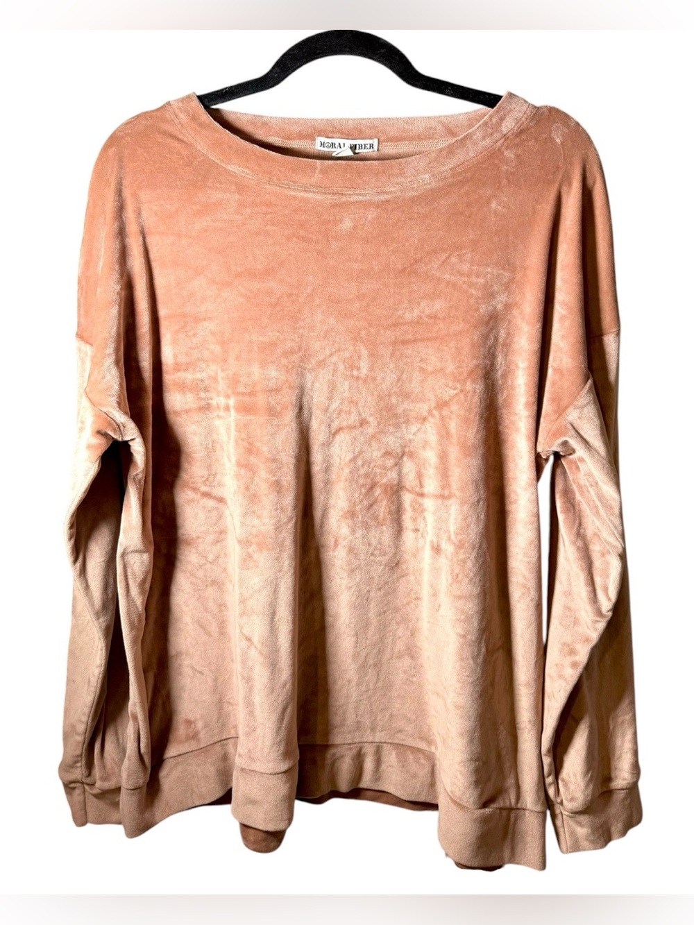 Moral Fiber Peach Velvet Pullover Sweatshirt